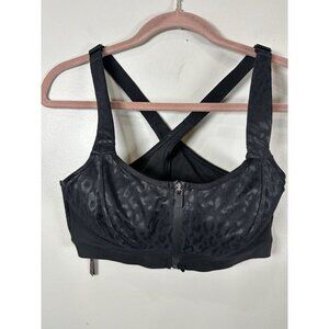 Victoria Secret Incredible Knockout Sport Bra 38D Front Close Black Leopard